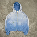 Oversized Sun-Fade Zip Hoodie – Vintage Washed Streetwear Jacket