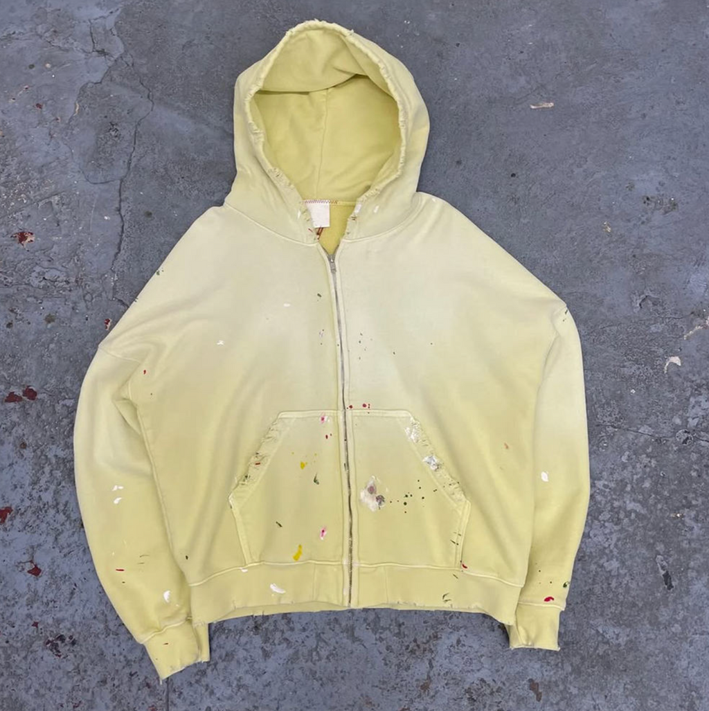 Oversized Sun-Fade Zip Hoodie – Vintage Washed Streetwear Jacket