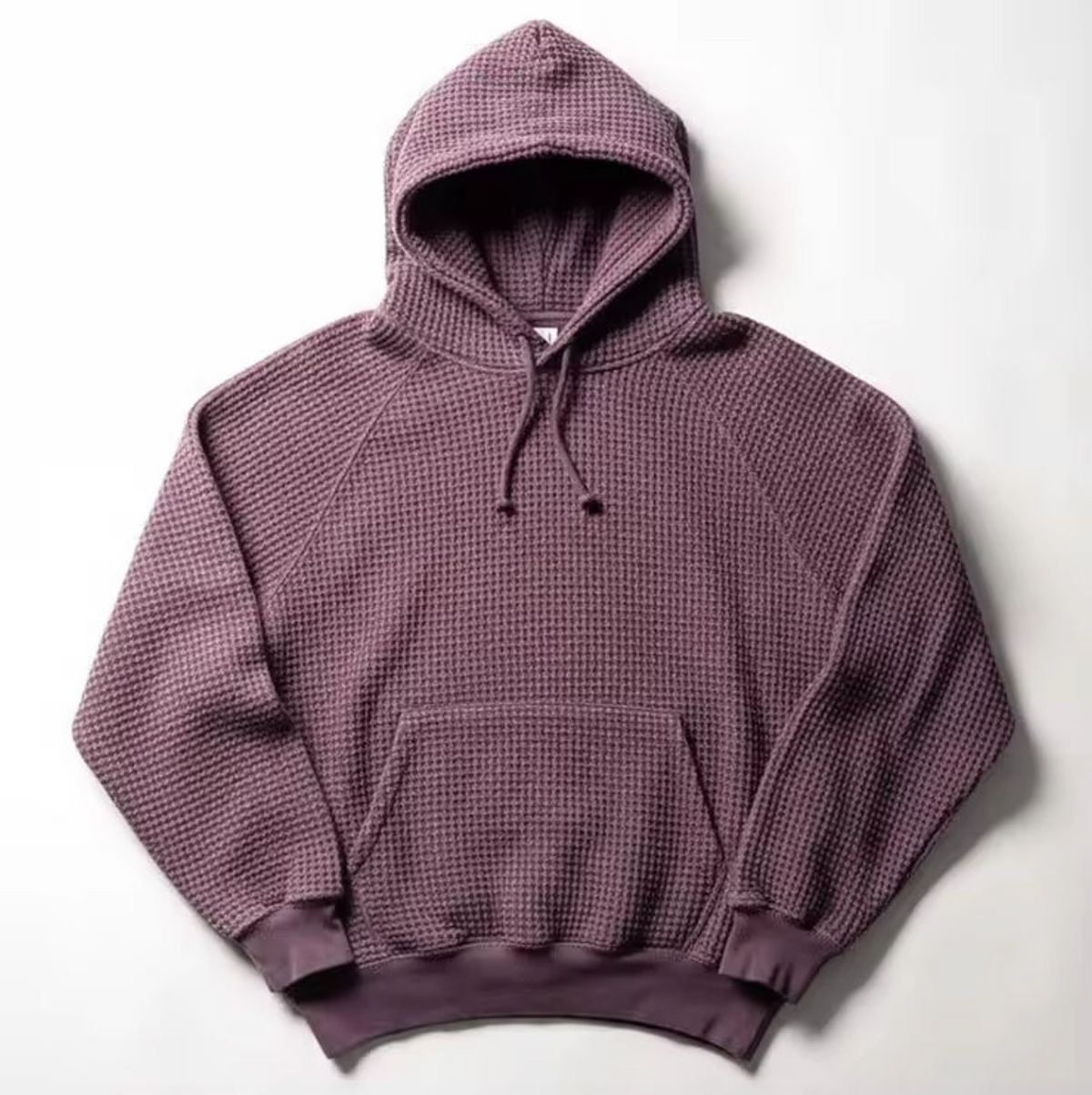 Double-Layer Waffle Knit Hoodie