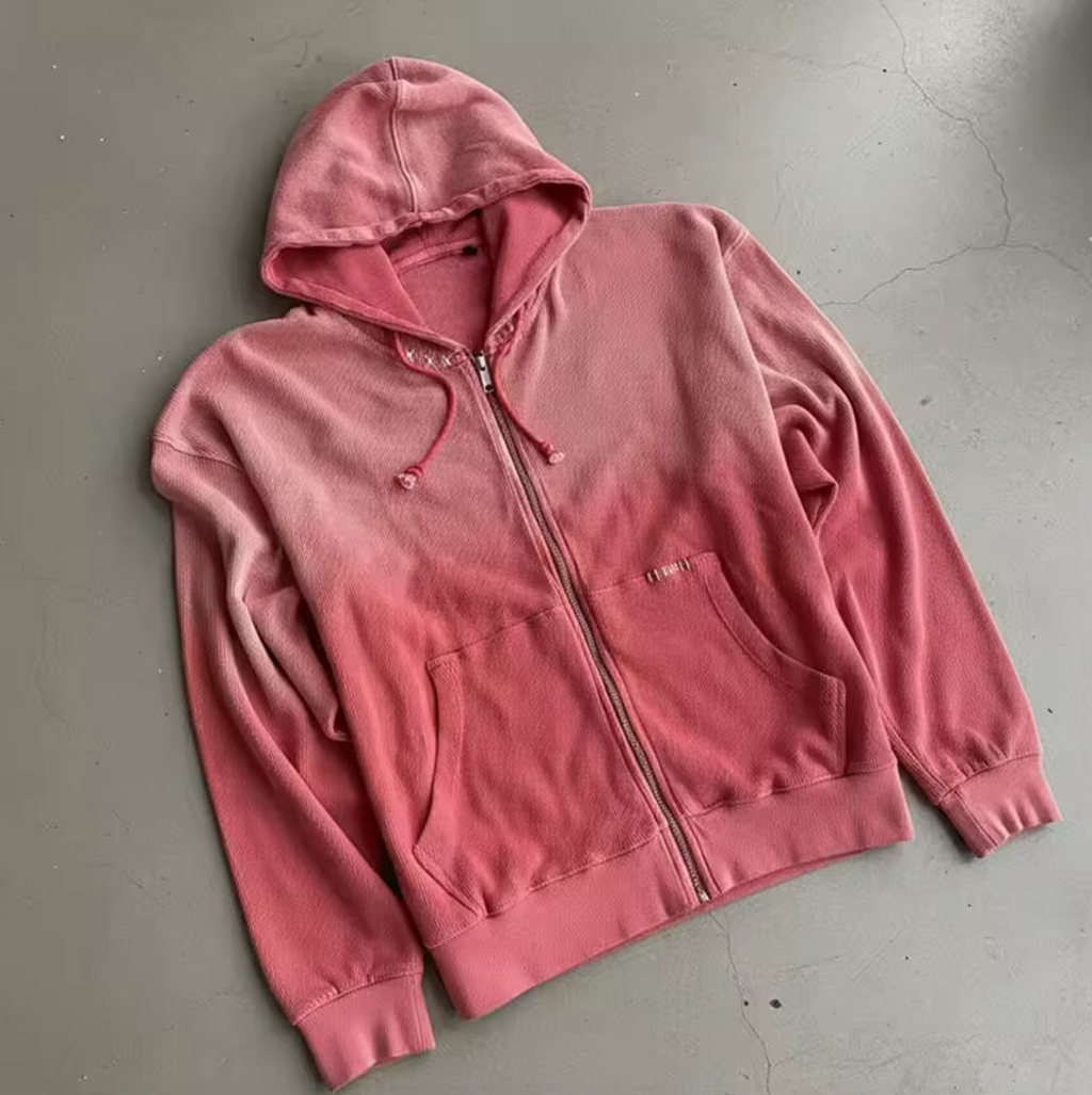 Double-Layer Waffle Knit Hoodie